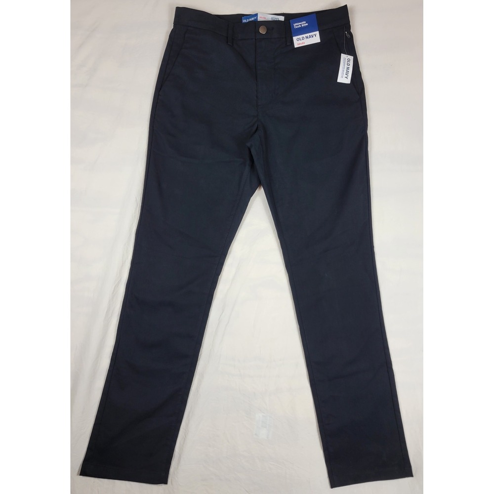 Old Navy Ultimate Tech Slim Built-In Flex Chino Pants Blackjack Black 30x31 NWT